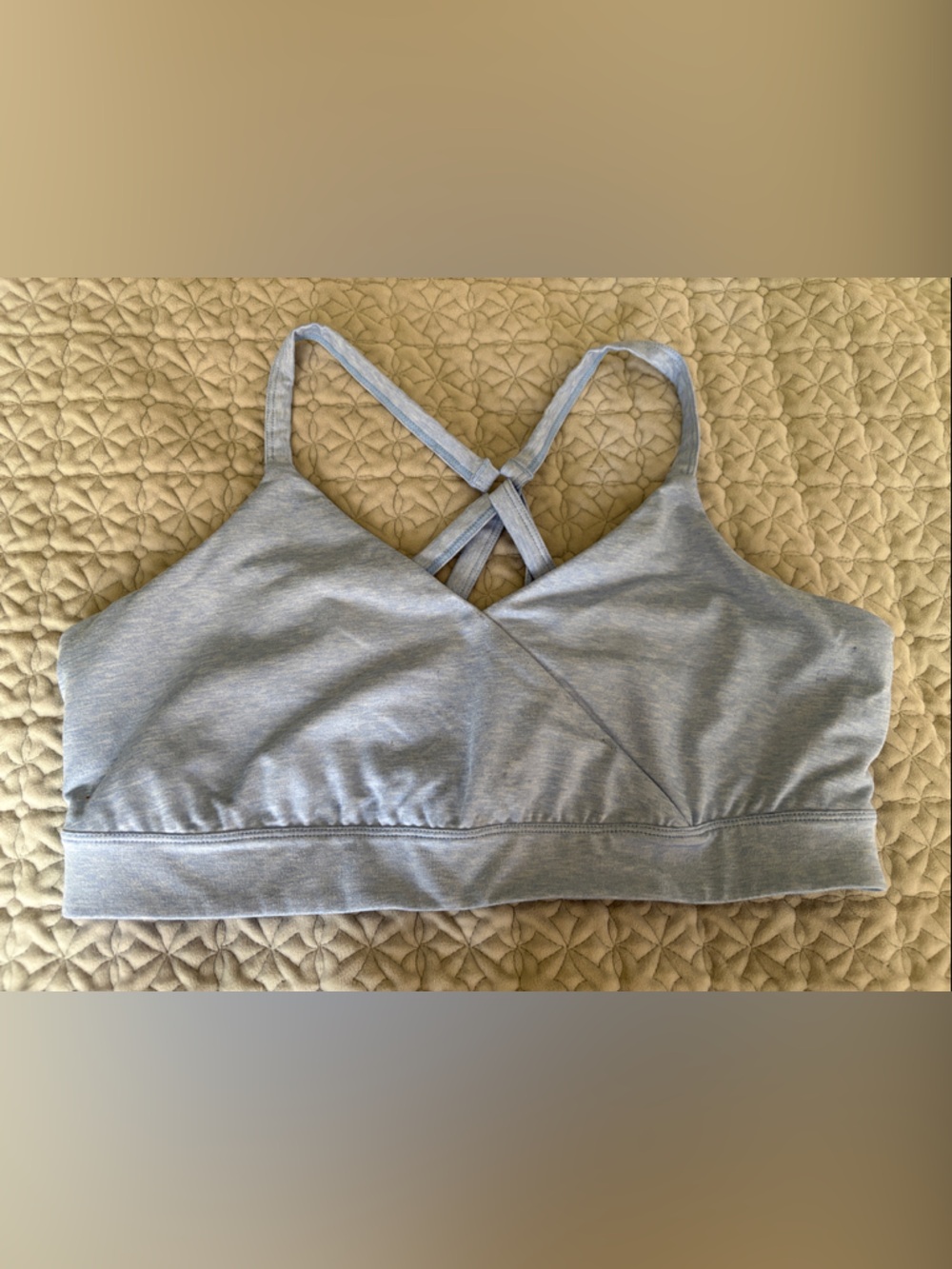 Light Blue Cross-Back Seamless Bralette Women Intimates